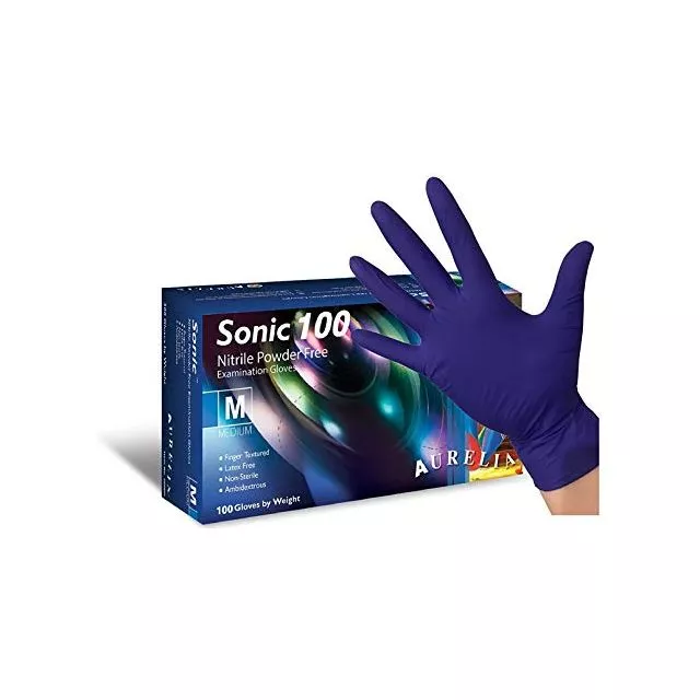 Sonic Blue Nitrile Gloves, 100