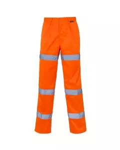Hi Vis Orange 3 Band Polycotton Trousers