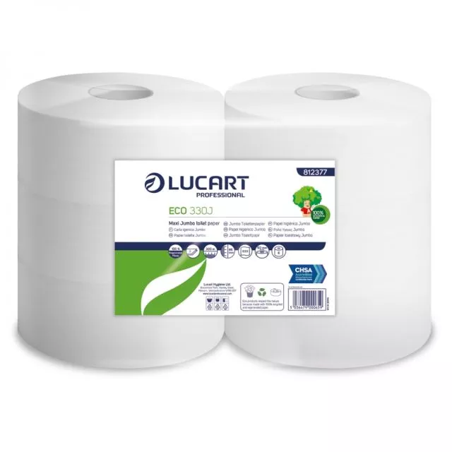 Bulk Buy Jumbo Toilet Roll, 300 metres per roll, 6 rolls per case, 80 cases Per Pallet